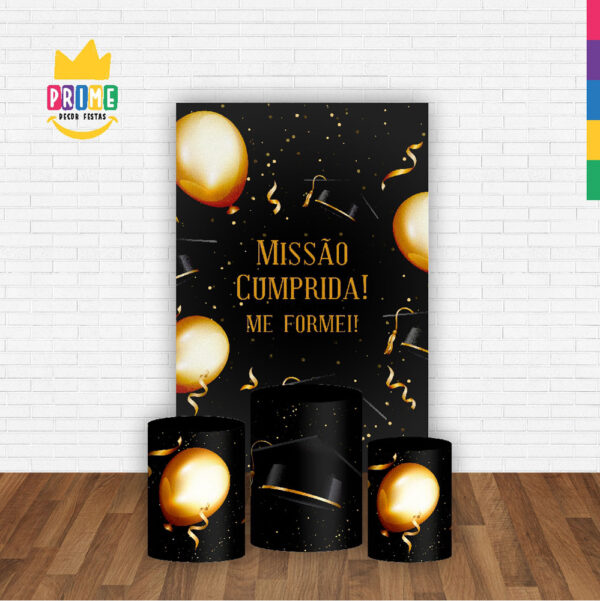 Kit Casado Formatura Trio Capa Cilindro Retangular Tecido - Image 2