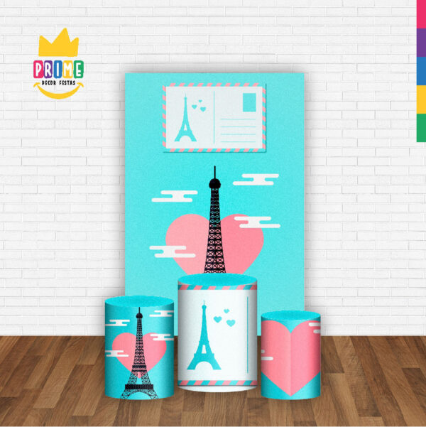 Kit Casado Paris Trio Capa Cilindro Retangular Tecido - Image 2
