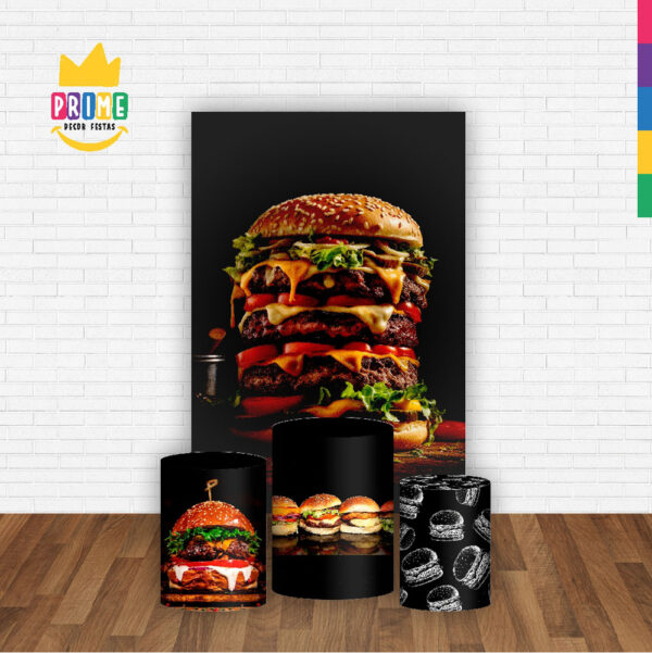 Kit Casado Hamburguer Trio Capa Cilindro Retangular Tecido - Image 2