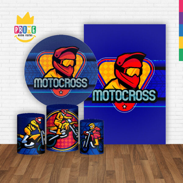 Kit Casado Motocross Painel Redondo Trio Capas Cilindro Retangular Vertical Em Tecido - Image 2