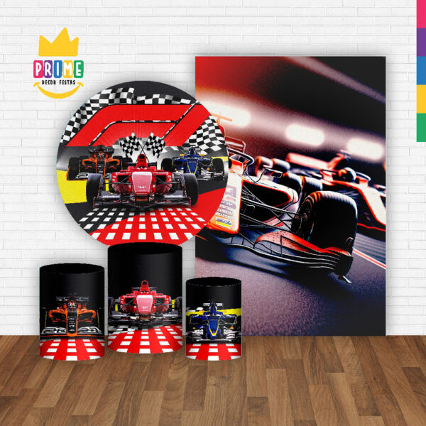 Kit Casado Formula 1 Painel Redondo Trio Capas Cilindro Retangular Vertical Em Tecido - Image 2