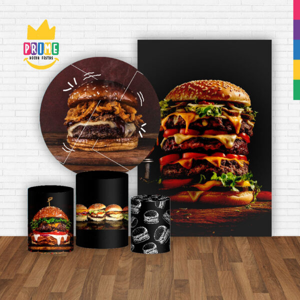 Kit Casado Hamburguer Painel Redondo Trio Capas Cilindro Retangular Vertical Em Tecido - Image 2