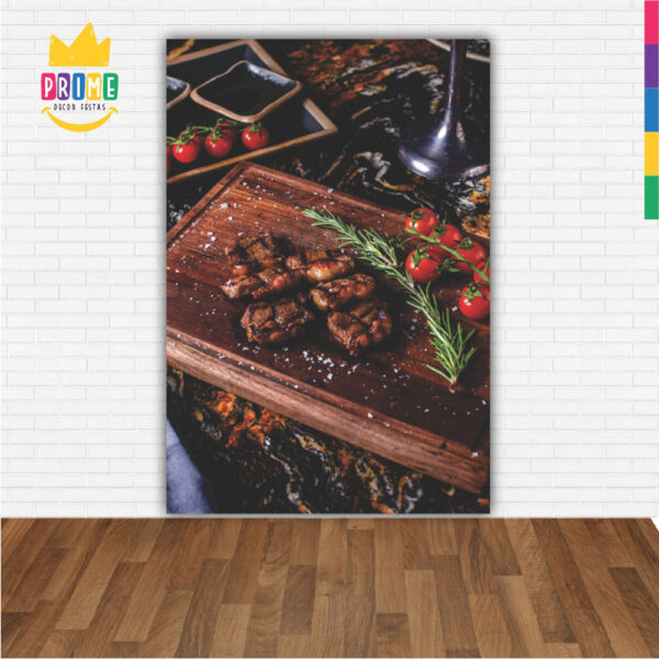 Painel de Festa Retangular 3D Churrasco 07 Casadinho 1,50m x 2,20 - Image 2