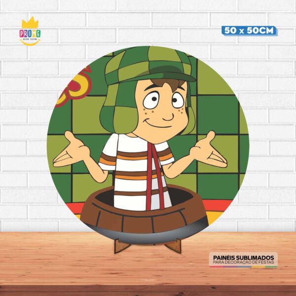 Painel Redondo 3D Chaves Tecido 50cm X 50cm Com Suporte MDF