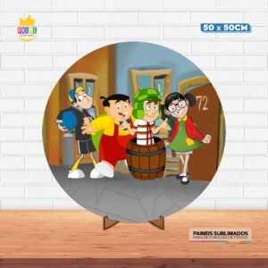 Painel Redondo 3D Chaves Tecido 50cm X 50cm Com Suporte MDF