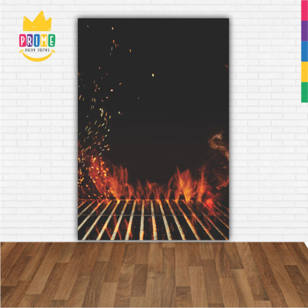 Painel de Festa Retangular 3D Churrasco Casadinho 1,50m x 2,20 - Image 2
