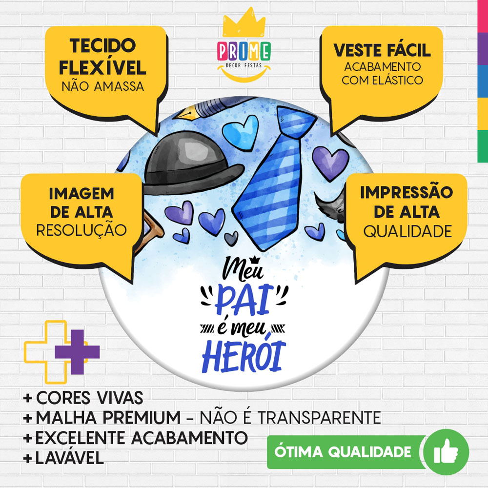 Painel Redondo 3D Dia dos Pais Tecido Sublimado - Imagem 3