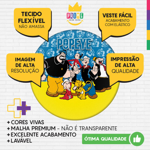 Kit Casado Popeye Painel Redondo Trio Capas Cilindro Retangular Vertical Em Tecido - Image 3