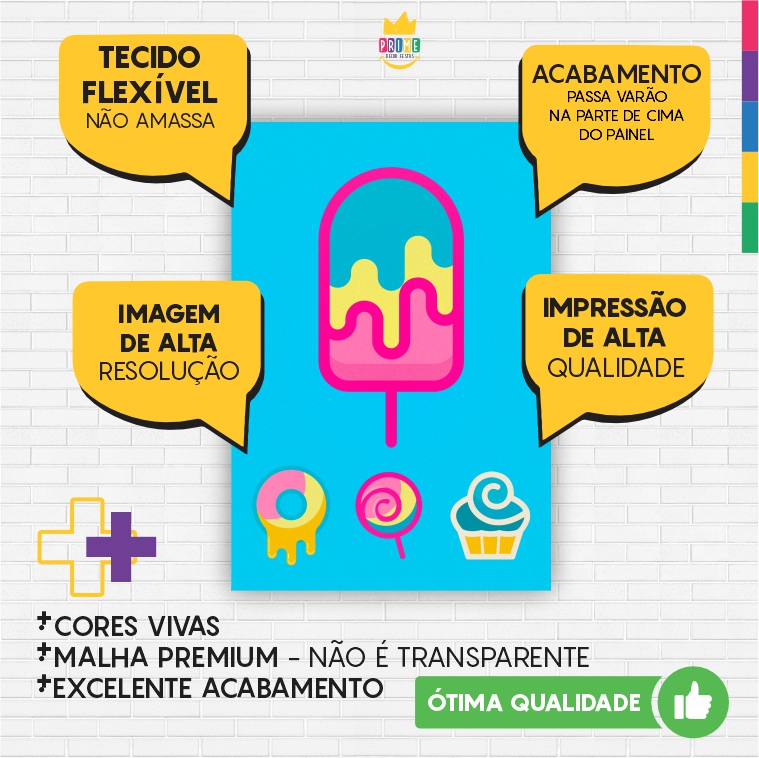 Painel de Festa Retangular 3D Doces Casadinho 1,50m x 2,20 - Imagem 3