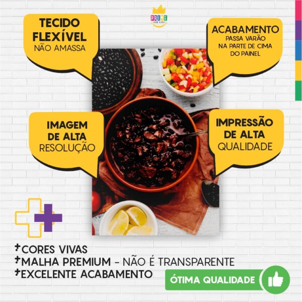 Painel de Festa Retangular 3D Feijoada Casadinho 1,50m x 2,20 - Image 3