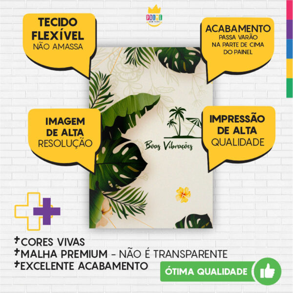Painel de Festa Retangular 3D Tropical Casadinho 1,50m x 2,20 - Image 3