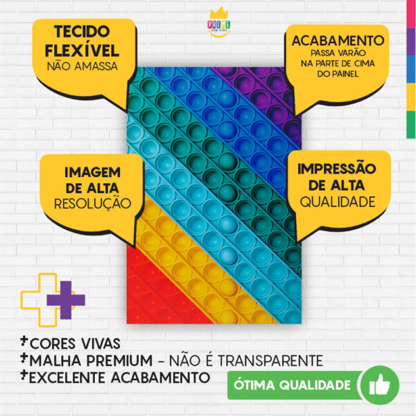 Kit Casado Pop It  Painel Redondo Trio Capas Cilindro Retangular Vertical Em Tecido - Image 6