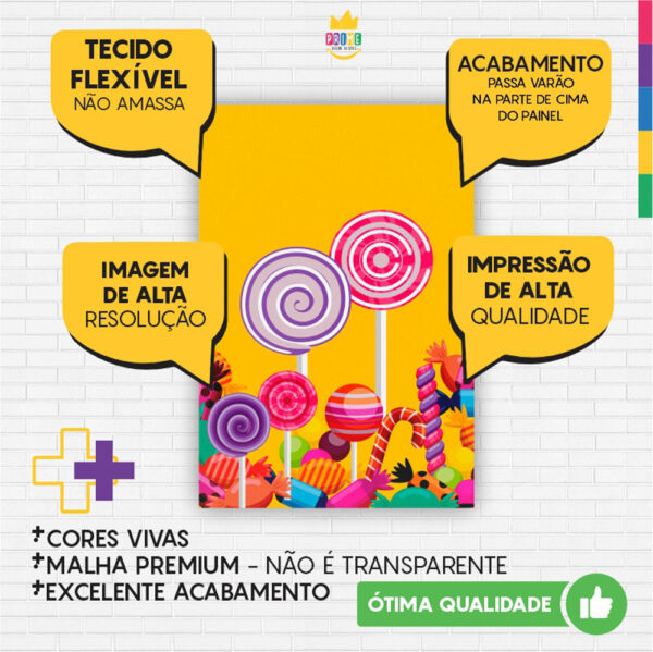 Kit Casado Doces Painel Redondo Trio Capas Cilindro Retangular Vertical Em Tecido - Image 5
