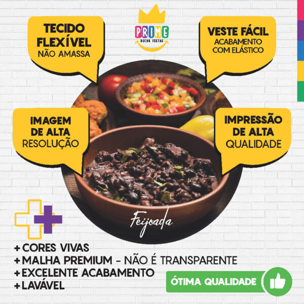 Kit Casado Feijoada Painel Redondo Trio Capas Cilindro Retangular Vertical Em Tecido - Image 3