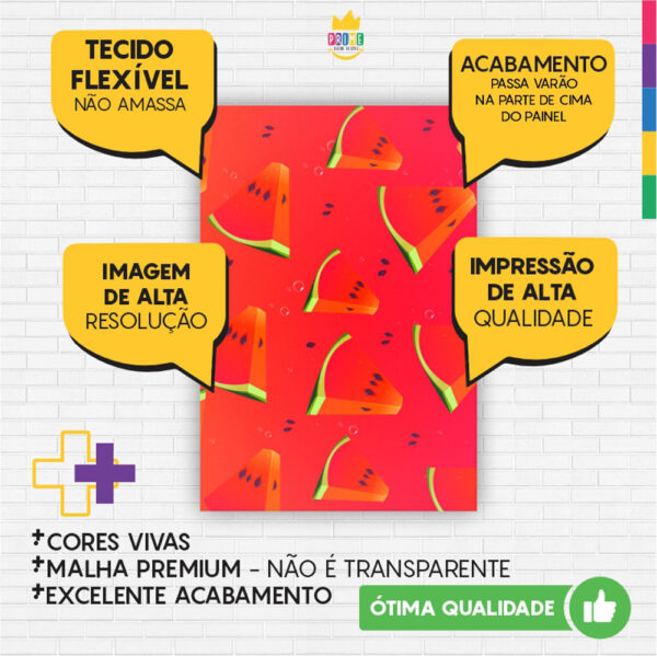 Kit Casado Frutas Painel Redondo Trio Capas Cilindro Retangular Vertical Em Tecido - Image 5