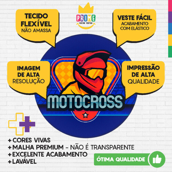 Kit Casado Motocross Painel Redondo Trio Capas Cilindro Retangular Vertical Em Tecido - Image 3