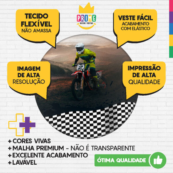 Kit Casado Motocross Painel Redondo Trio Capas Cilindro Retangular Vertical Em Tecido - Image 3