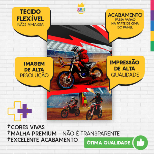 Kit Casado Motocross Painel Redondo Trio Capas Cilindro Retangular Vertical Em Tecido - Image 5