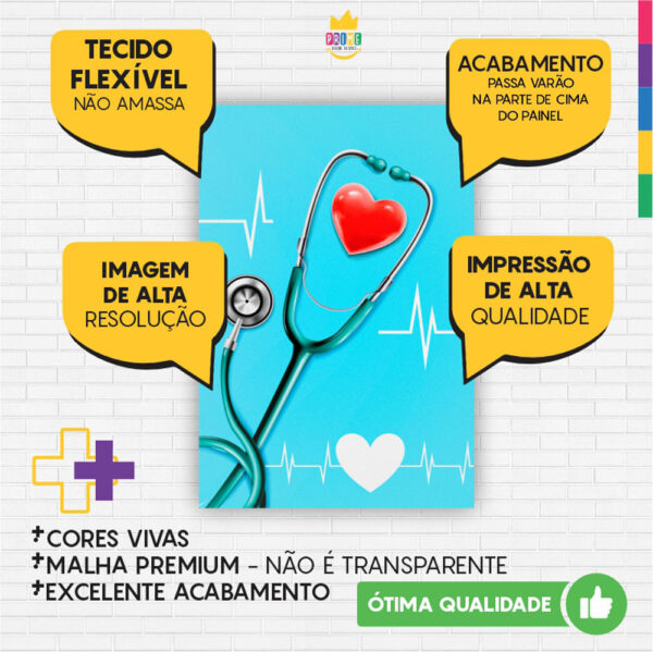 Kit Casado Medicina Painel Redondo Trio Capas Cilindro Retangular Vertical Em Tecido - Image 5