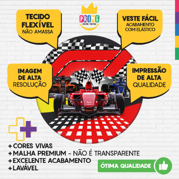 Kit Casado Formula 1 Painel Redondo Trio Capas Cilindro Retangular Vertical Em Tecido - Image 3