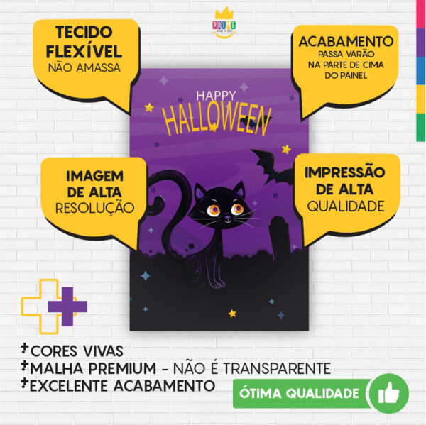 Painel de Festa Retangular 3D Halloween Casadinho 1,50m x 2,20 - Image 3
