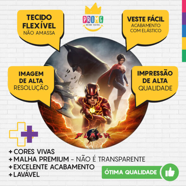Painel Redondo 3D The Flash Tecido Sublimado - Image 3