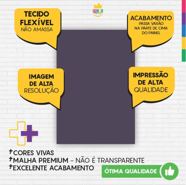 Painel de Festa Retangular 3D Rock Roll Casadinho 1,50m x 2,20 - Image 3