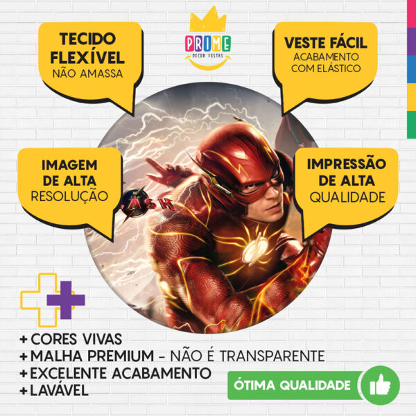 Trio Capa Cilindro + Painel Redondo 3D The Flash 1,50m Veste Fácil - Image 3