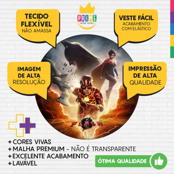 Painel Redondo 3D The Flash Tecido Sublimado - Image 3