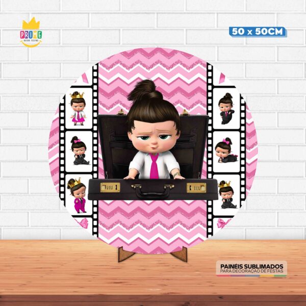 Painel Redondo 3D Poderosa Chefinha Tecido 50cm X 50cm Com Suporte MDF