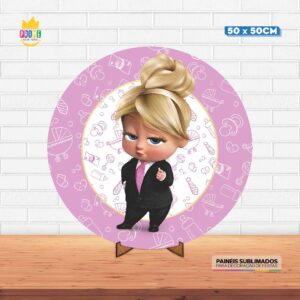 Painel Redondo 3D Poderosa Chefinha Tecido 50cm X 50cm Com Suporte MDF