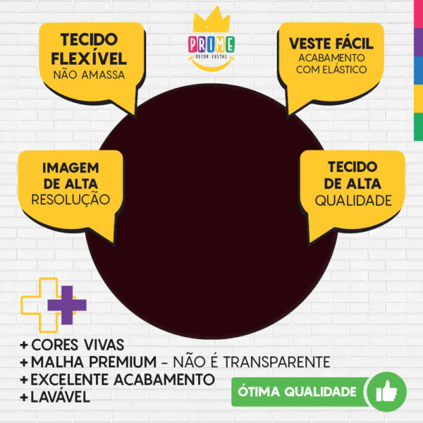 Trio Capa Cilindro + Painel Redondo 3D Vinho 1,50m Veste Fácil - Image 3
