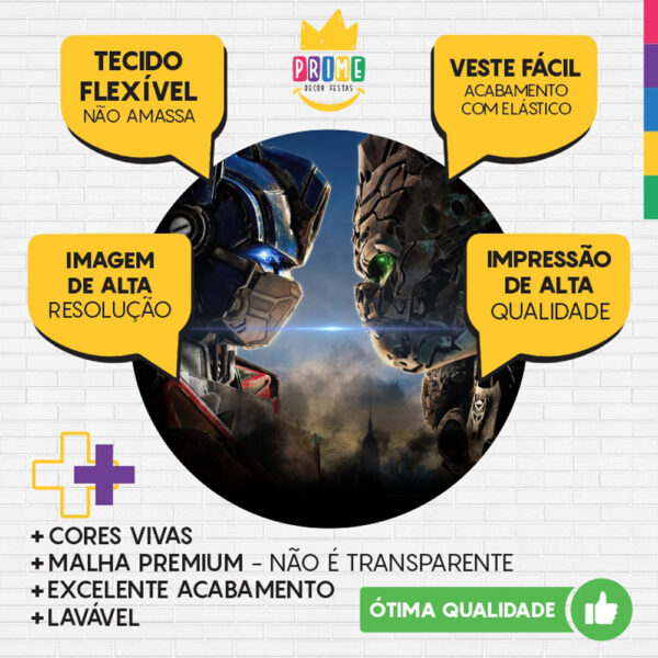 Painel Redondo 3D Transformers Tecido Sublimado - Image 3