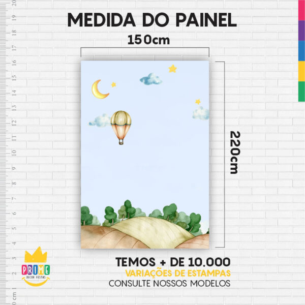Painel de Festa Retangular 3D Ursinho Aviador Casadinho 1,50m x 2,20 - Image 4