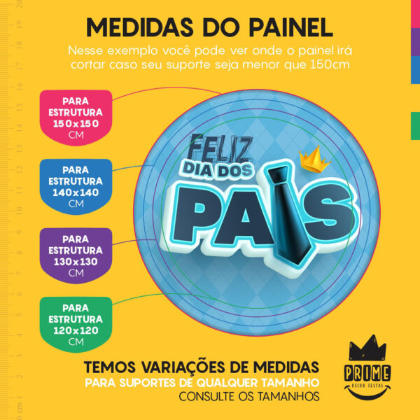 Kit Casado Dia dos Pais Painel Redondo Trio Capas Cilindro Retangular Vertical Em Tecido - Image 4