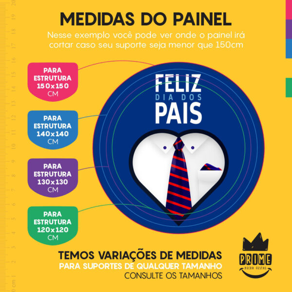 Kit Casado Dia dos Pais Painel Redondo Trio Capas Cilindro Retangular Vertical Em Tecido - Image 4