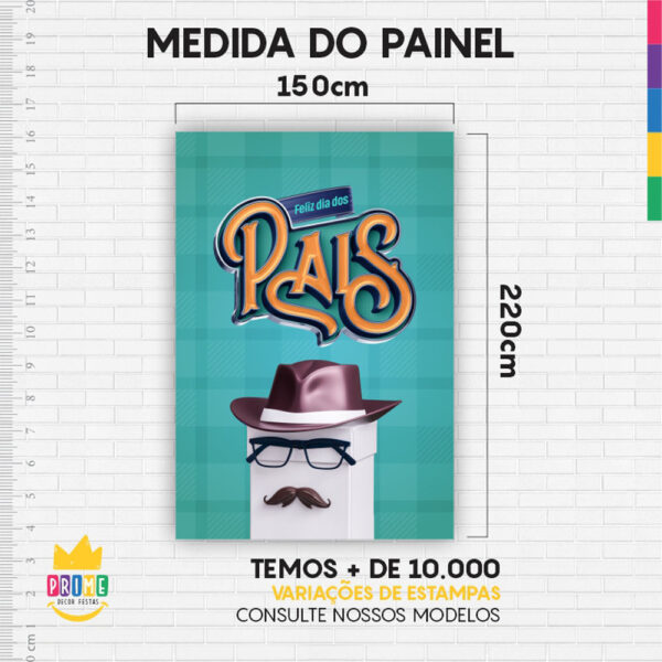 Painel de Festa Retangular 3D Dia dos Pais Casadinho 1,50m x 2,20 - Image 4