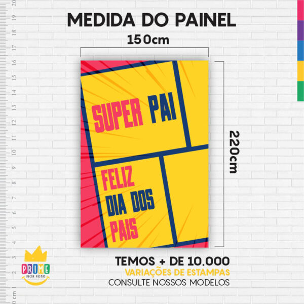 Kit Casado Dia dos Pais Painel Redondo Trio Capas Cilindro Retangular Vertical Em Tecido - Image 6