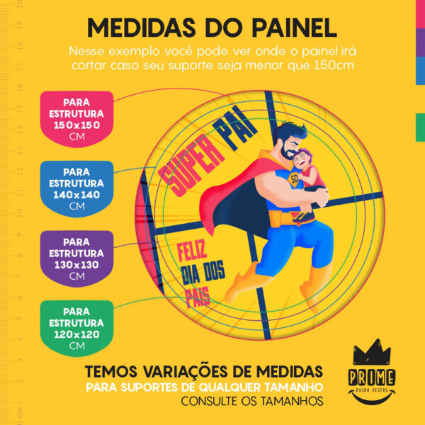 Kit Casado Dia dos Pais Painel Redondo Trio Capas Cilindro Retangular Vertical Em Tecido - Image 4