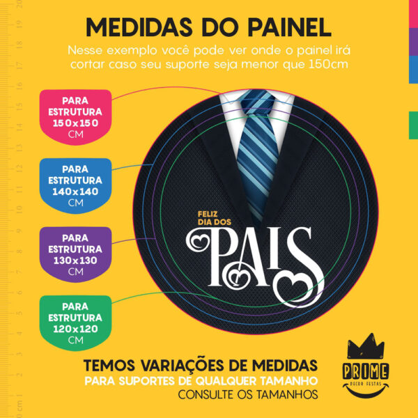Kit Casado Dia dos Pais Painel Redondo Trio Capas Cilindro Retangular Vertical Em Tecido - Image 4