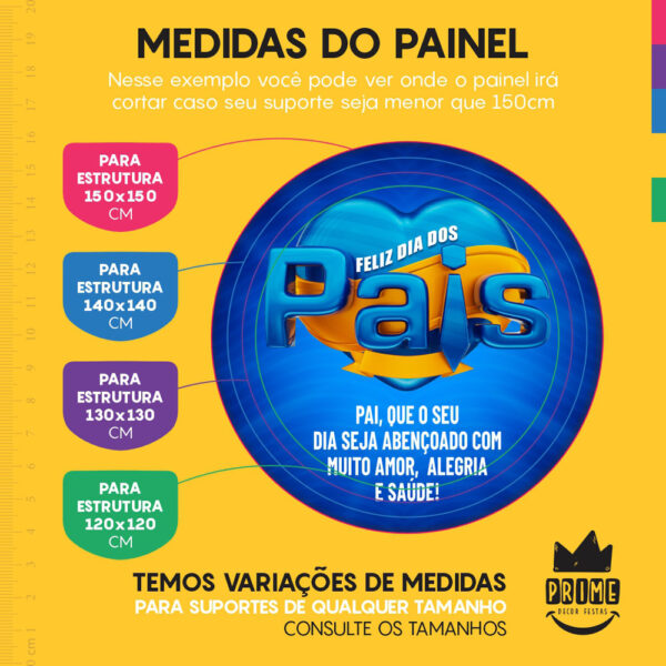 Painel Redondo 3D Dia dos Pais Tecido Sublimado - Image 4