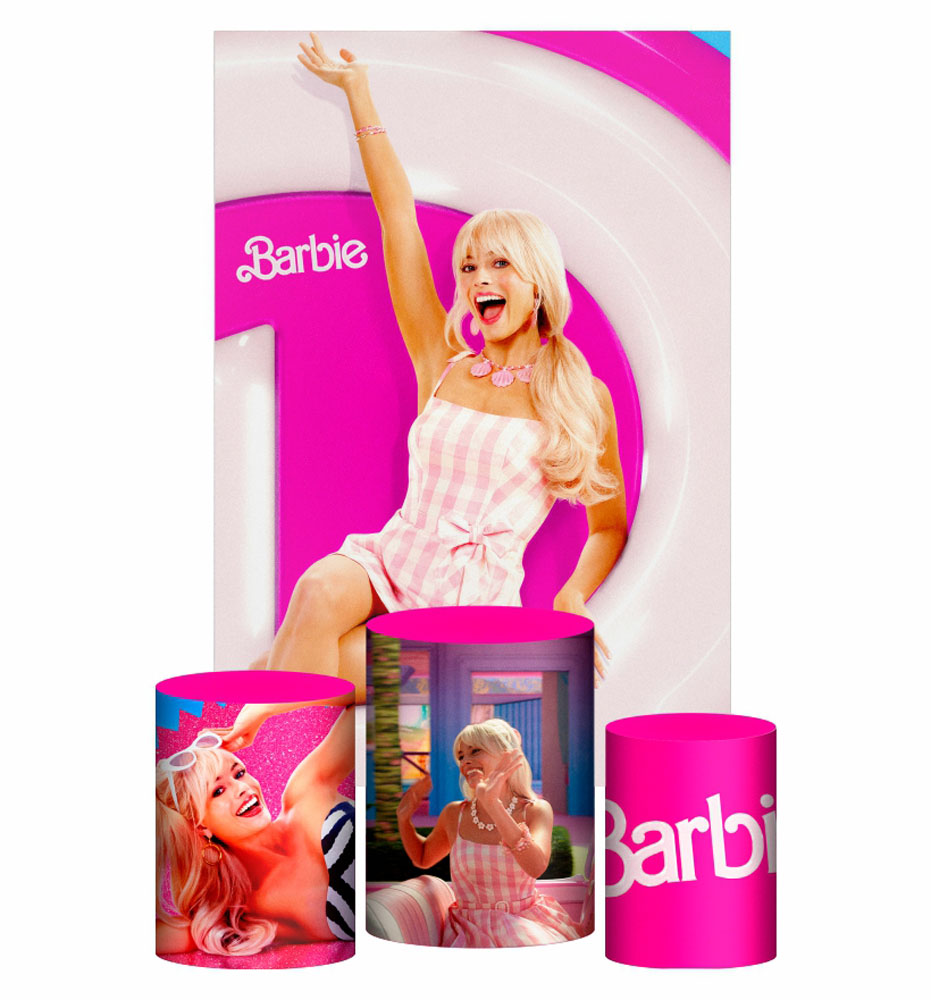 Kit Casado Barbie Trio Capa Cilindro Retangular Tecido