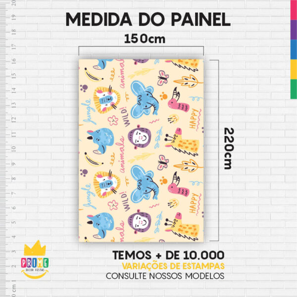 Painel de Festa Retangular 3D Zoo Baby Casadinho 1,50m x 2,20 - Image 4