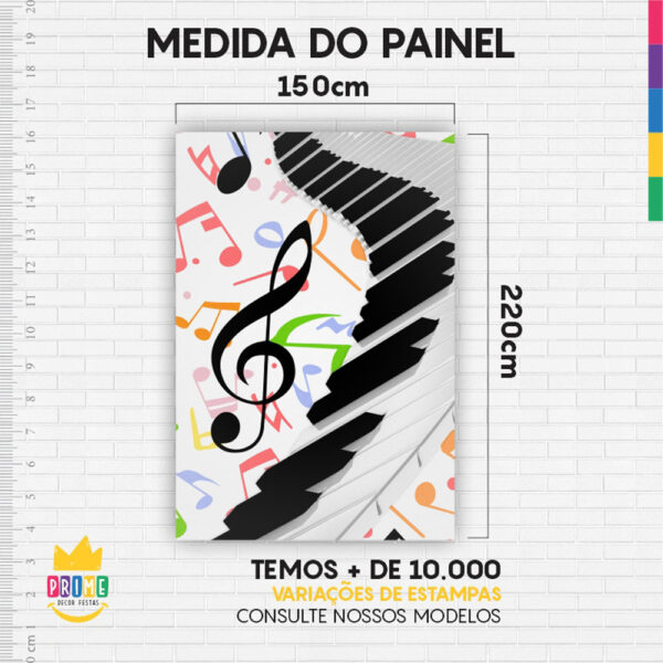 Painel de Festa Retangular 3D Musica Instrumentos Casadinho 1,50m x 2,20 - Image 4