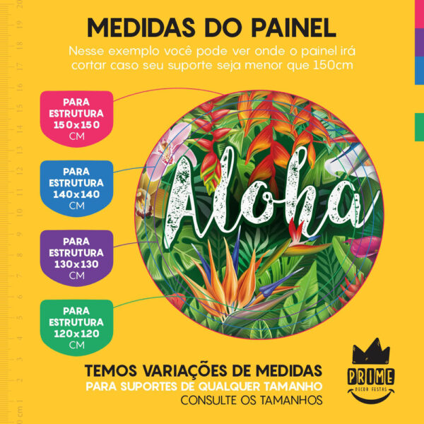 Kit Casado Aloha Painel Redondo Trio Capas Cilindro Retangular Vertical Em Tecido - Image 4