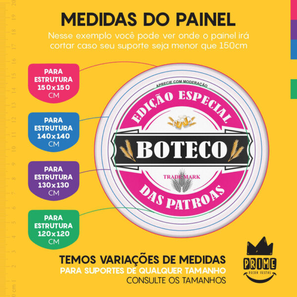 Kit Casado Boteco Feminino Painel Redondo Trio Capas Cilindro Retangular Vertical Em Tecido - Image 4