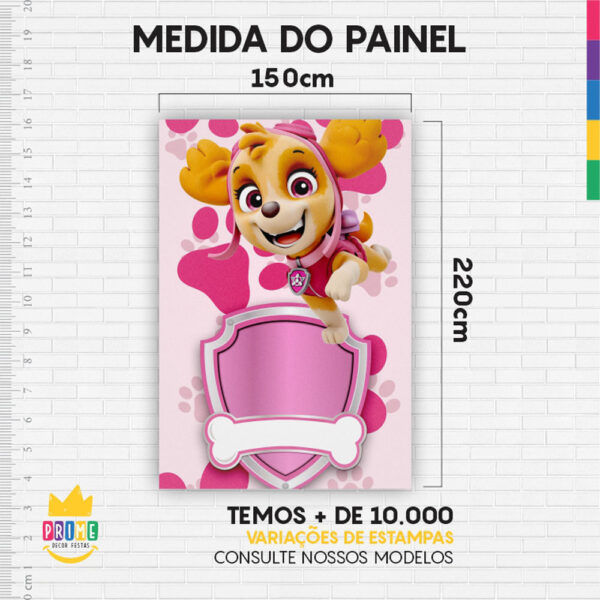 Painel de Festa Retangular 3D Skye Patrulha Canina Casadinho 1,50m x 2,20 - Image 4