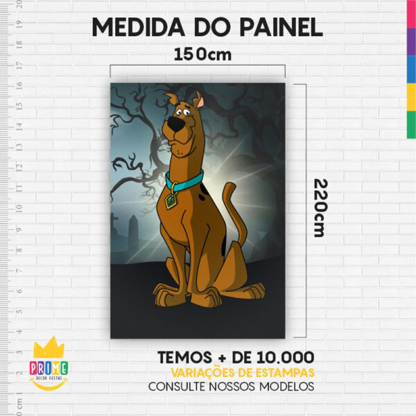 Painel de Festa Retangular 3D Scooby Doo Casadinho 1,50m x 2,20 - Image 4