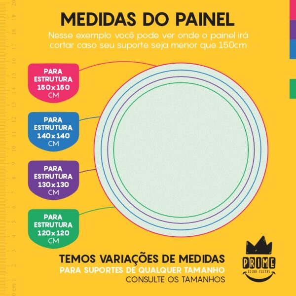 Painel Redondo 3D Verde Bebe Cor Lisa Tecido Sublimado 1,50m x 1,50m - Image 4