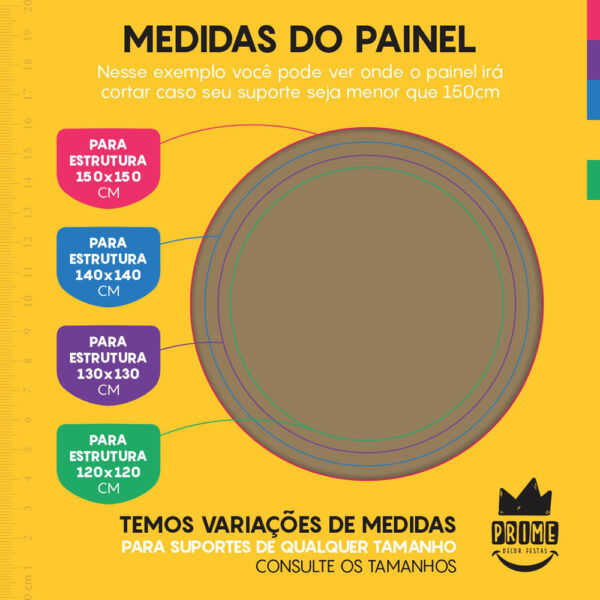 Trio Capa Cilindro + Painel Redondo 3D Caqui 1,50m Veste Fácil - Image 4